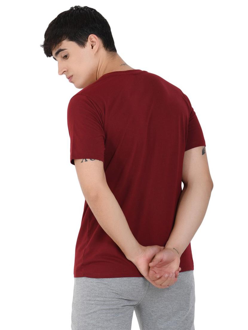 maroon cotton blend front print tshirt - 21072784 - Standard Image - 3