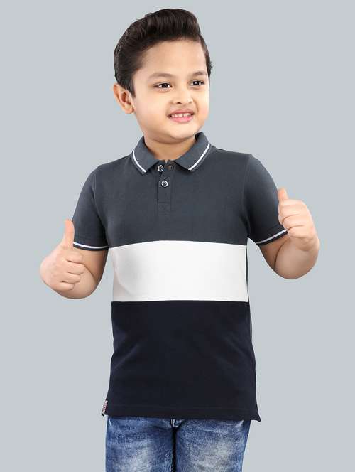 boys color block cotton polo t-shirt - 21073203 - Standard Image - 0