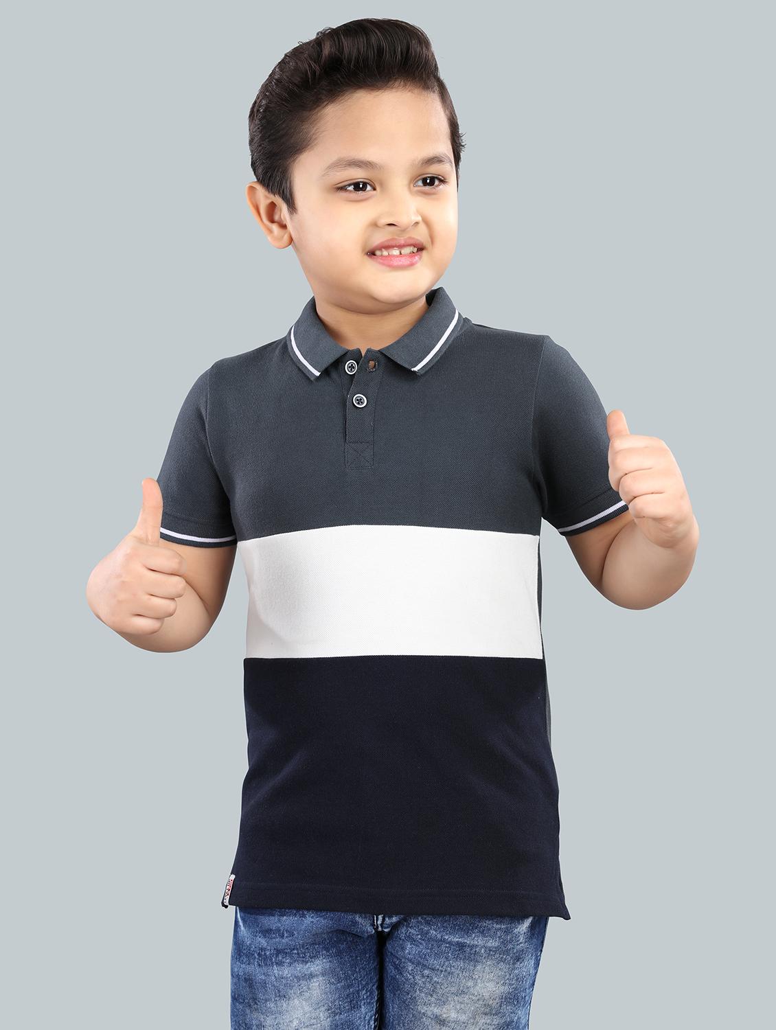 boys color block cotton polo t-shirt - 21073203 - Zoom Image - 0