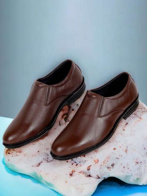 brown slip on formal shoes - 21073401 -  Standard Image - 0