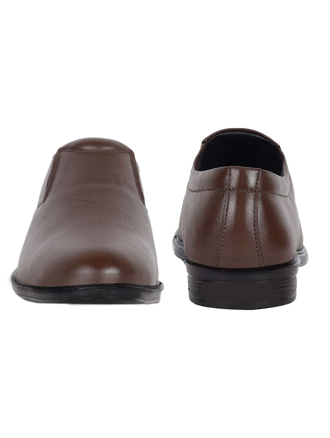 brown slip on formal shoes - 21073401 - Standard Image - 3