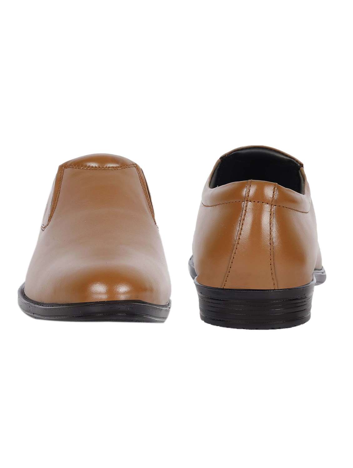 tan leather slip on derbies - 21073402 - Standard Image - 3