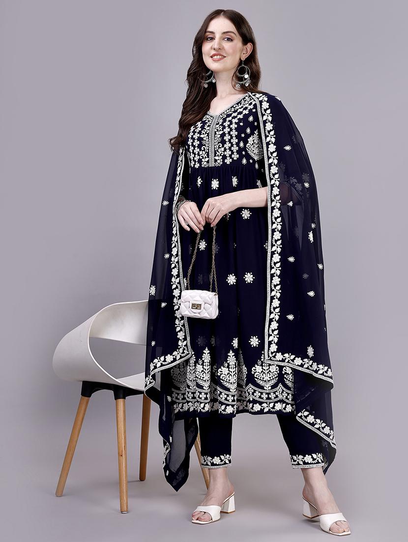 women three quarter sleeve suit set - 21073481 -  Zoom Image - 0