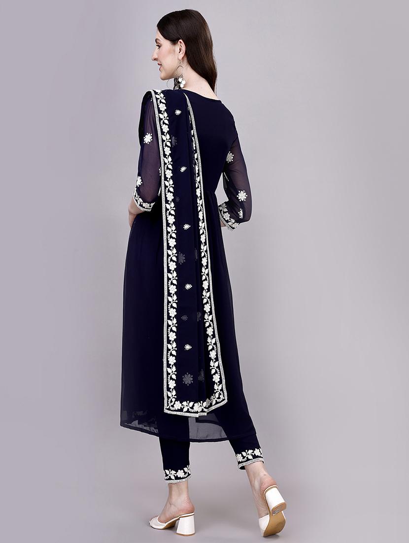 women three quarter sleeve suit set - 21073481 - Standard Image - 3