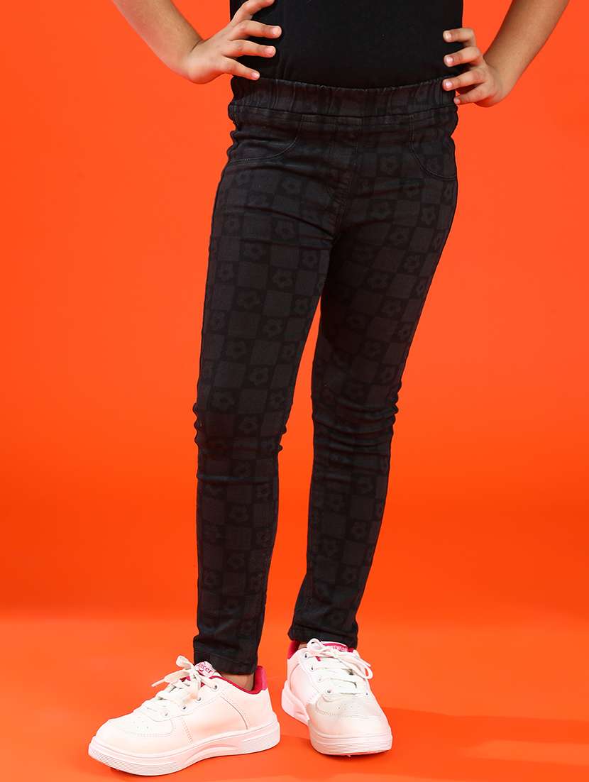 girls printed slim fit jegging