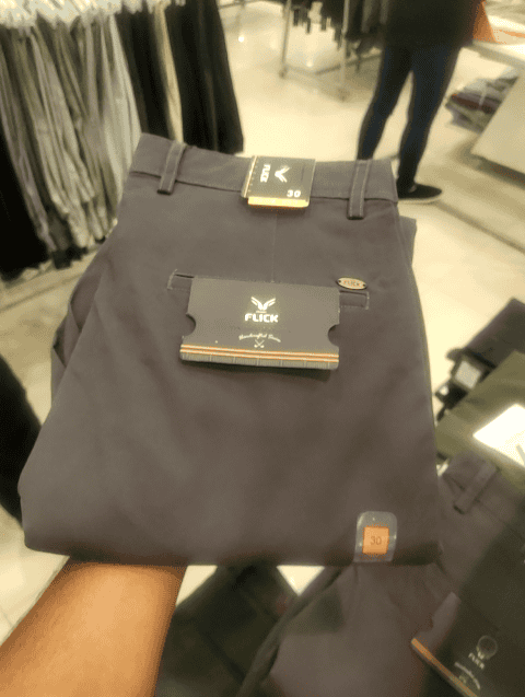grey twill casual trousers - 21073898 -  Zoom Image - 0