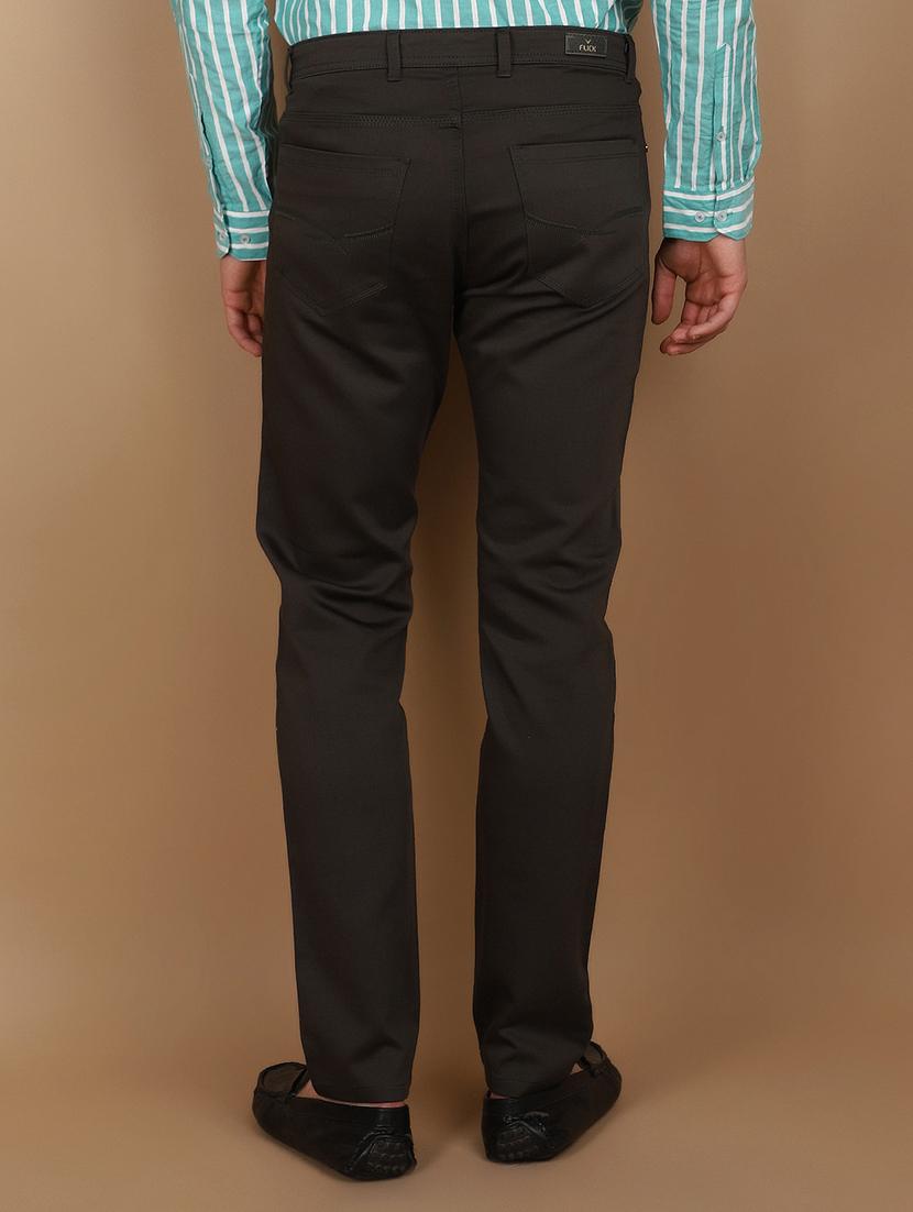 olive cotton chinos casual trousers - 21073938 - Standard Image - 3