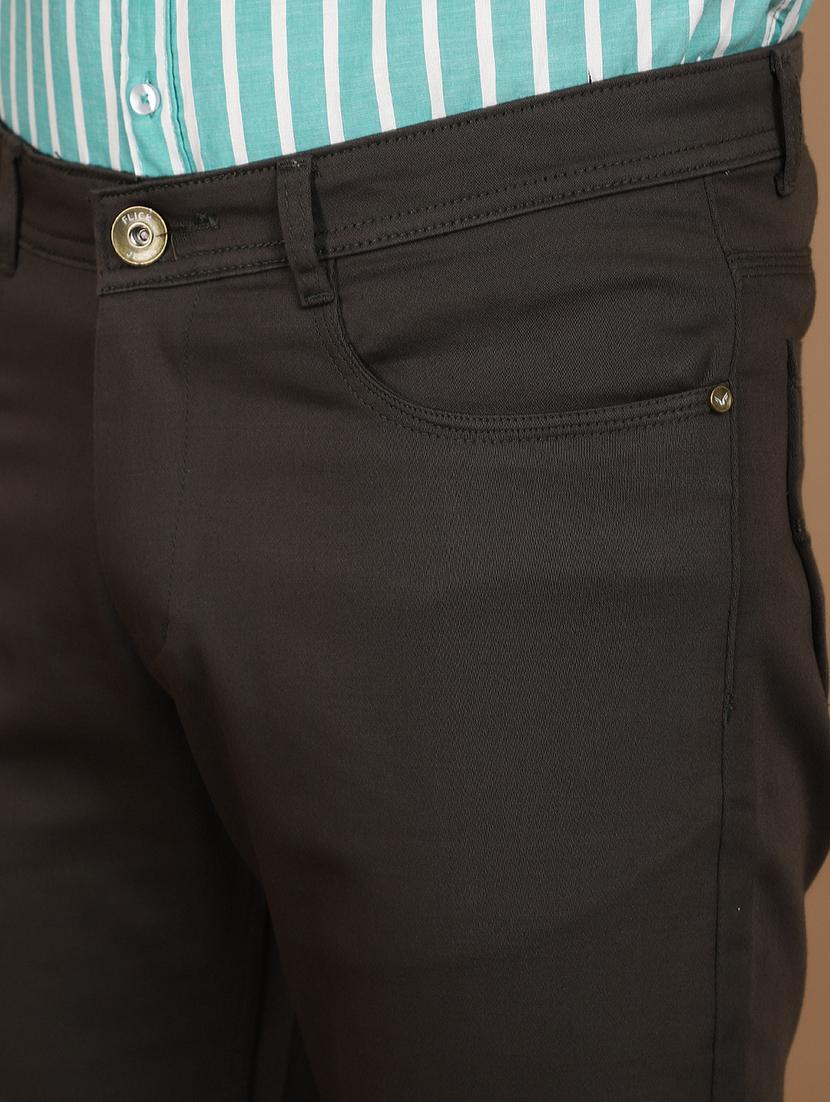 olive cotton chinos casual trousers - 21073938 - Standard Image - 5