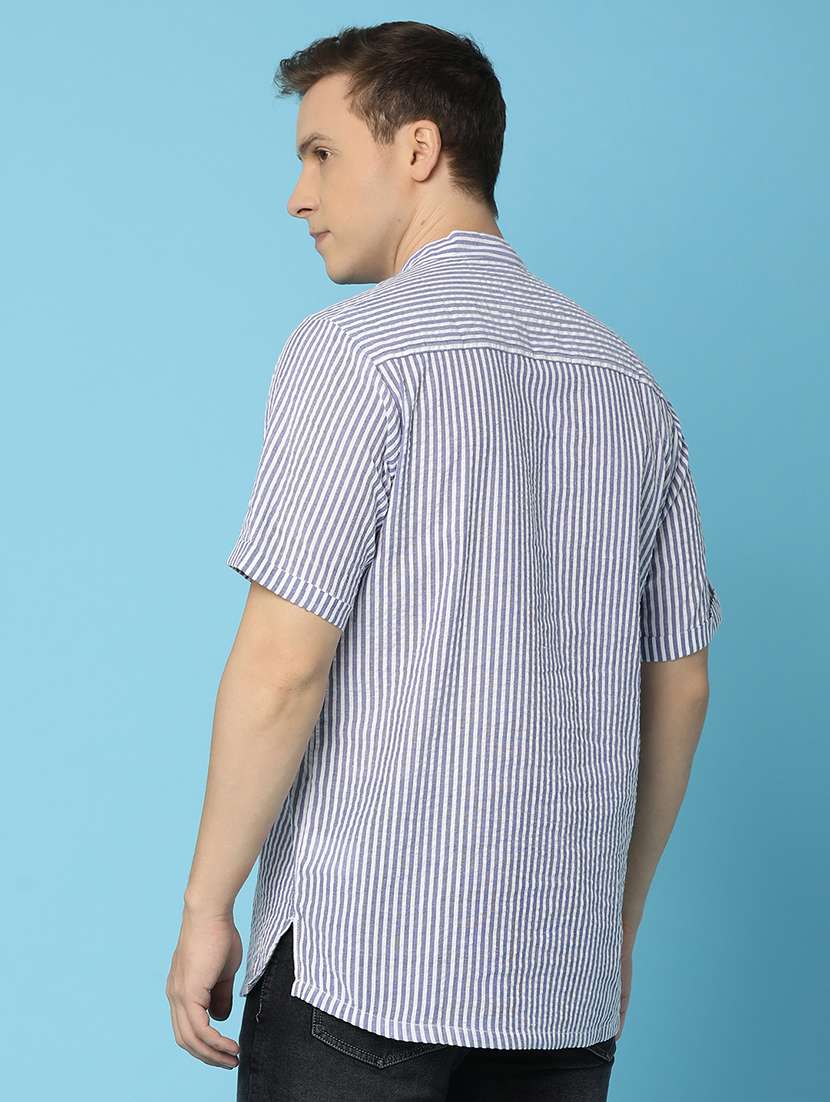 men striped cotton casual shirt - 21073971 -  Standard Image - 3