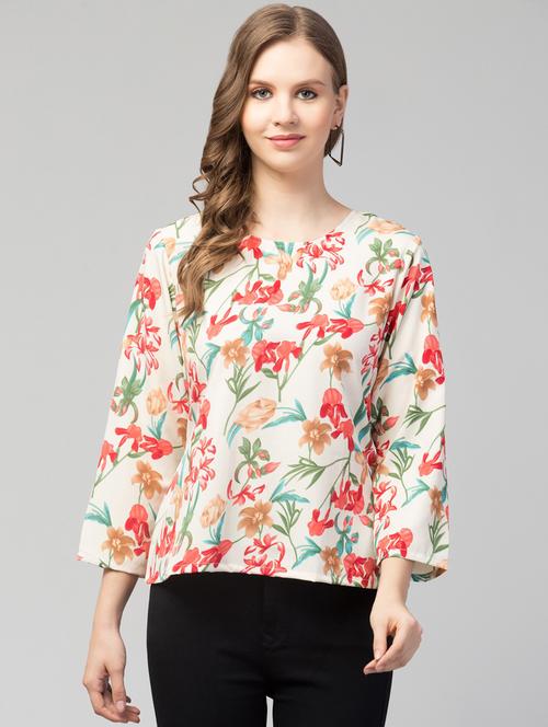 women white floral printed regular top - 21074457 - Standard Image - 0