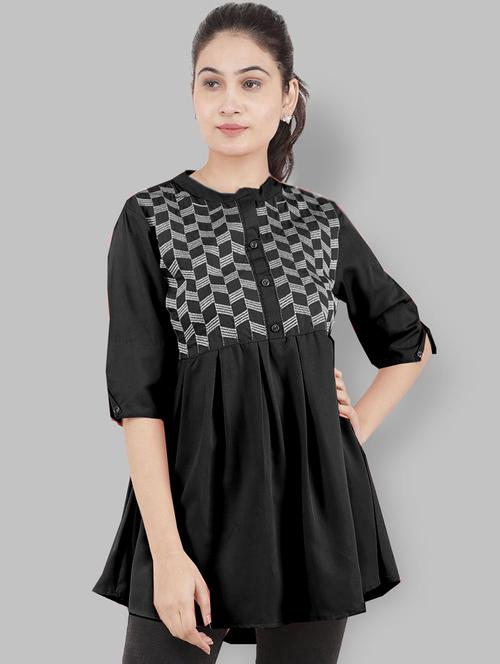 women black embroidered detailed kurti - 21074473 -  Standard Image - 0