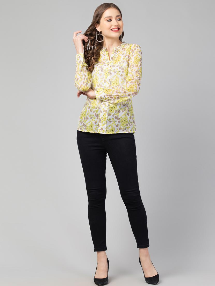 women white floral printed casual top - 21074485 - Standard Image - 3