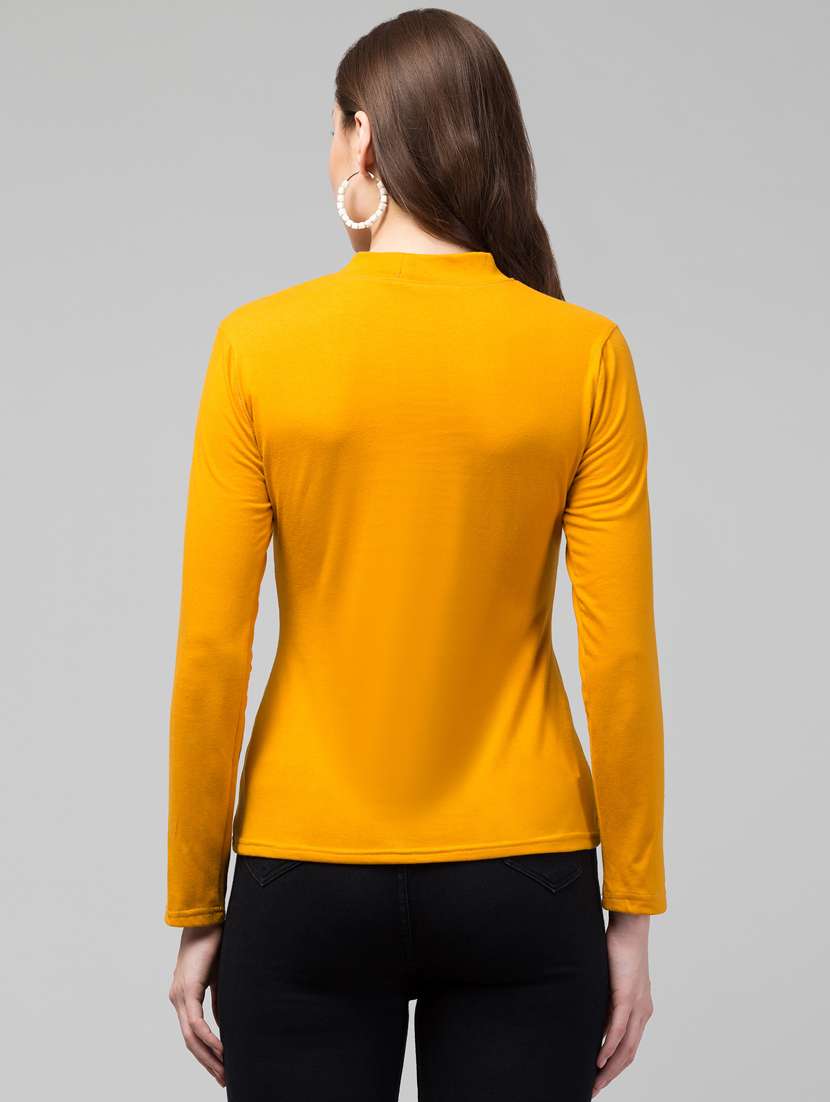 women yellow chest printed casual top - 21074520 -  Standard Image - 3