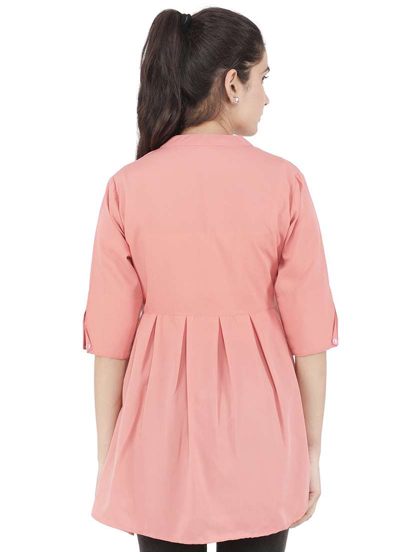 women peach embroidered detailed kurti - 21074547 -  Standard Image - 3