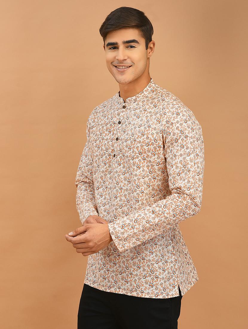men printed short kurta - 21074782 - Standard Image - 3