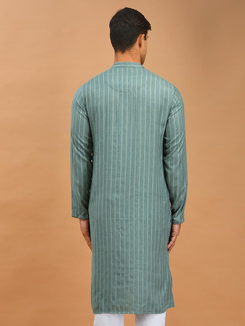 men long sleeve self-designed kurta - 21074902 - Standard Image - 3