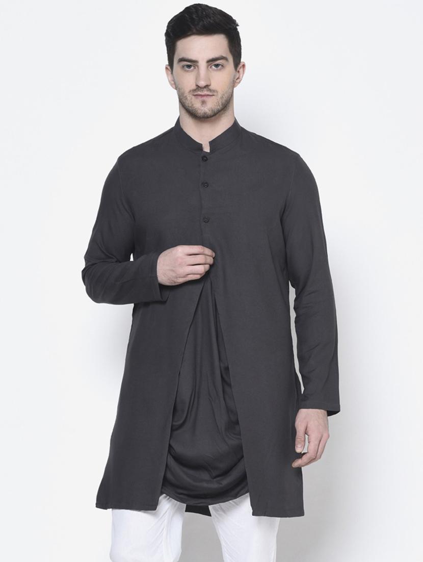 men mandarin neck long sleeves kurta - 21075376 -  Zoom Image - 0