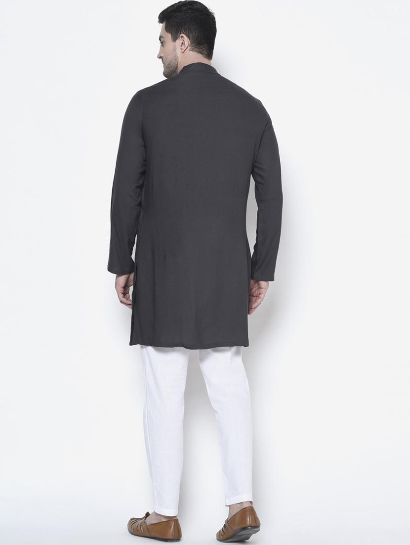 men mandarin neck long sleeves kurta - 21075376 - Standard Image - 3