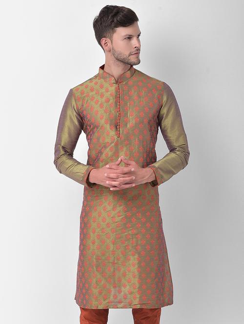 men mandarin neck long sleeves kurta - 21075461 -  Standard Image - 0