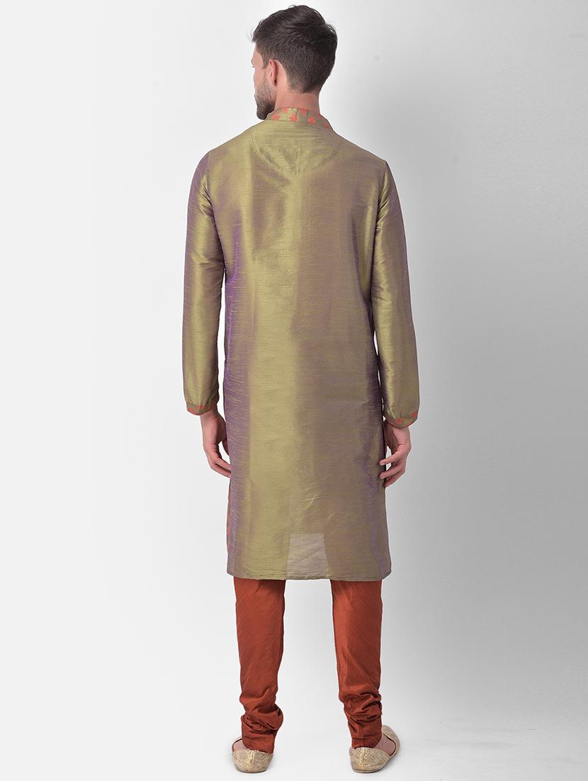 men mandarin neck long sleeves kurta - 21075461 - Standard Image - 3