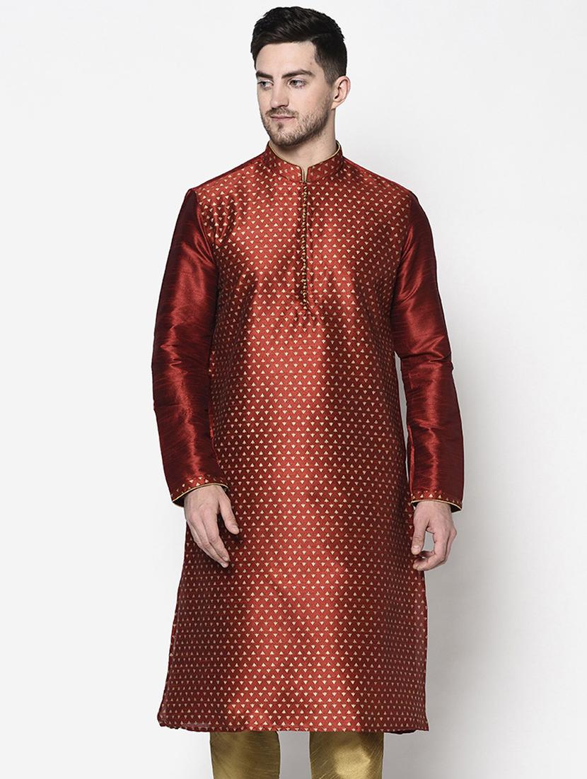 men mandarin neck printed long kurta - 21075492 -  Zoom Image - 0