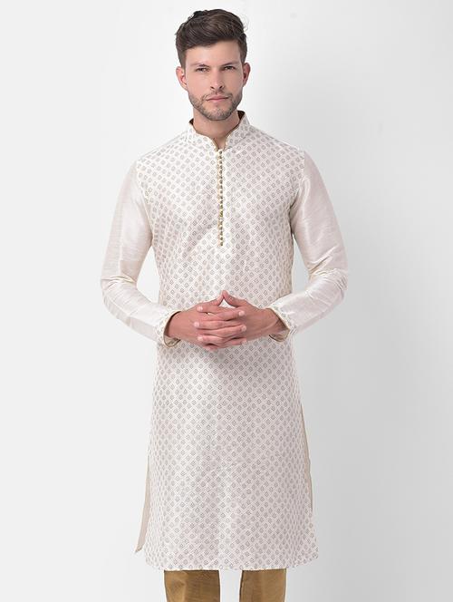 men mandarin neck printed long kurta - 21075518 -  Standard Image - 0