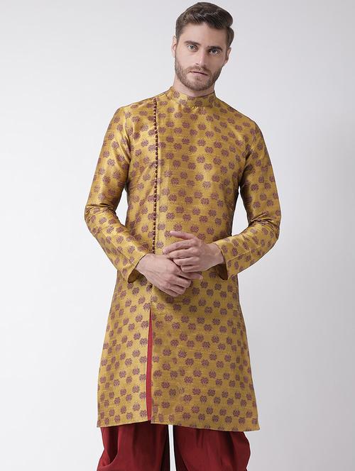 men long sleeve self-designed long kurta - 21075764 - Standard Image - 0