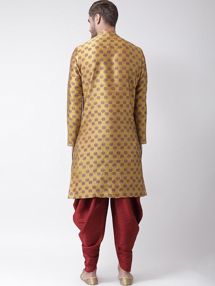 men long sleeve self-designed long kurta - 21075764 - Standard Image - 3