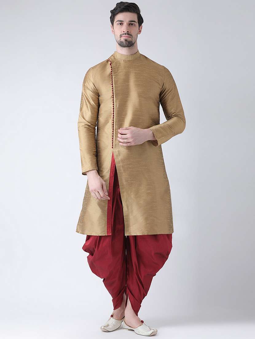 men silk blend long kurta - 21075766 - Zoom Image - 0
