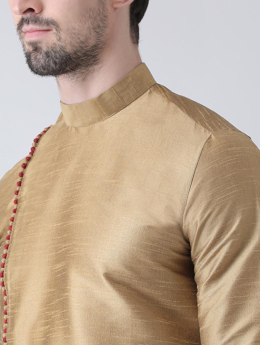 men silk blend long kurta - 21075766 - Standard Image - 3
