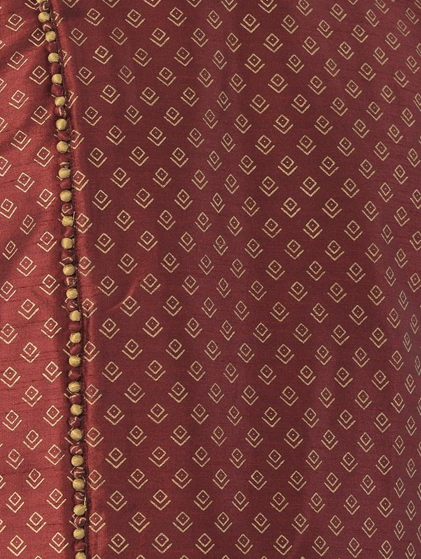 women brown self design long sleeves kurta - 21075805 - Standard Image - 3
