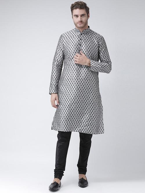 men mandarin neck printed long kurta - 21075843 -  Standard Image - 0
