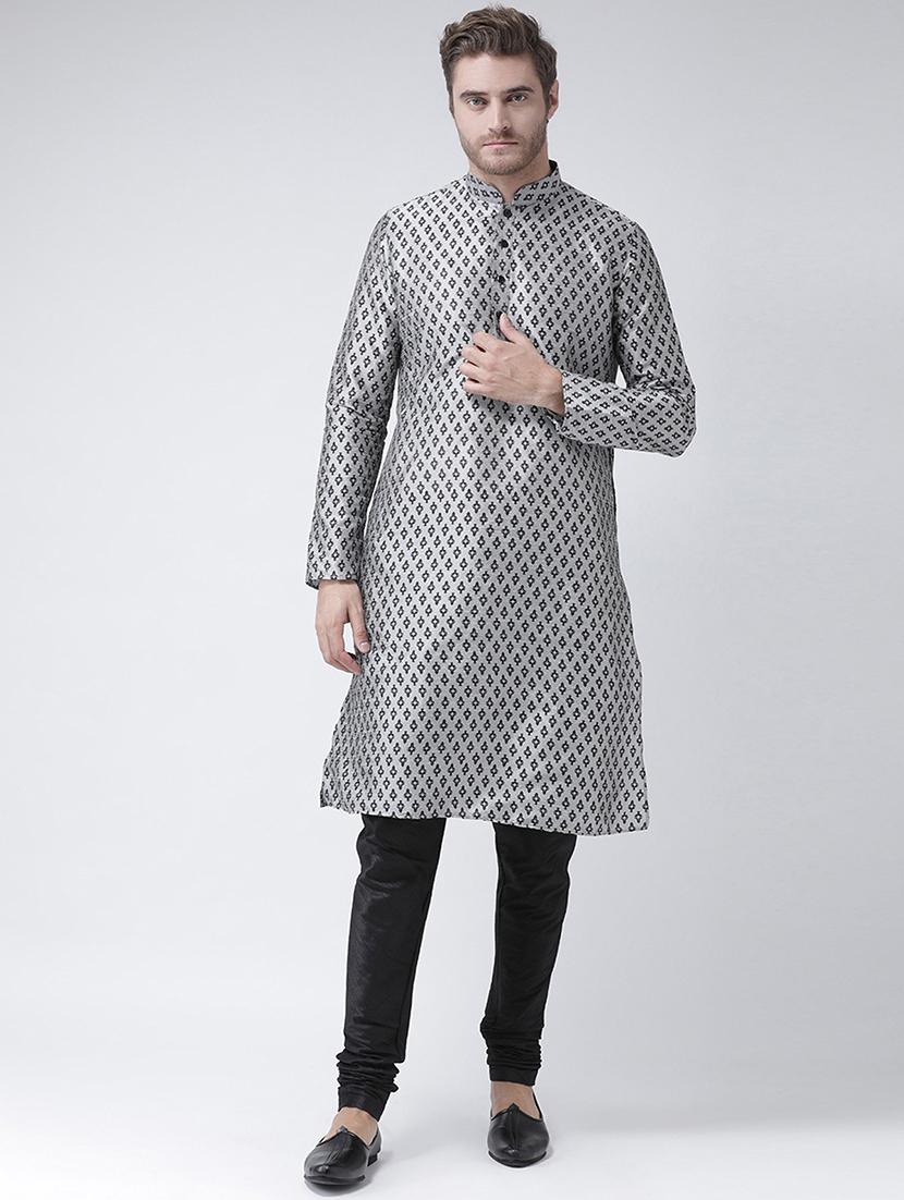 men mandarin neck printed long kurta - 21075843 -  Zoom Image - 0