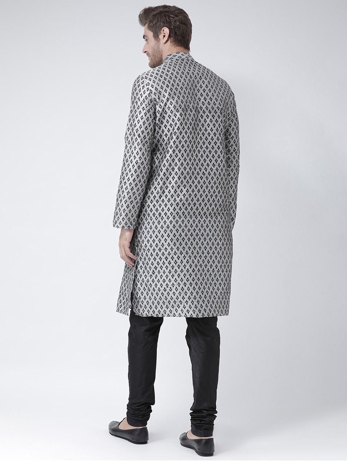 men mandarin neck printed long kurta - 21075843 - Standard Image - 3
