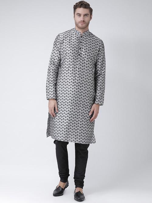 men mandarin neck printed long kurta - 21075847 - Standard Image - 0