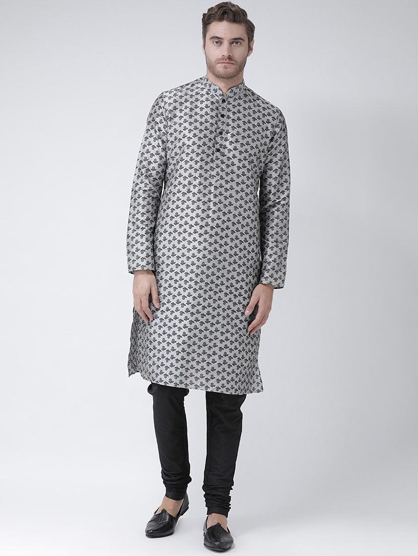 men mandarin neck printed long kurta - 21075847 - Zoom Image - 0
