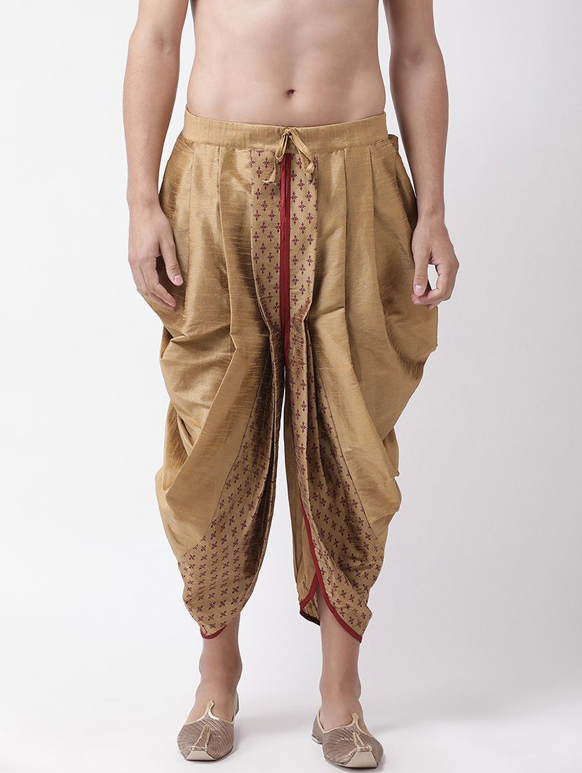 men printed silk blend dhoti - 21076212 - Zoom Image - 0