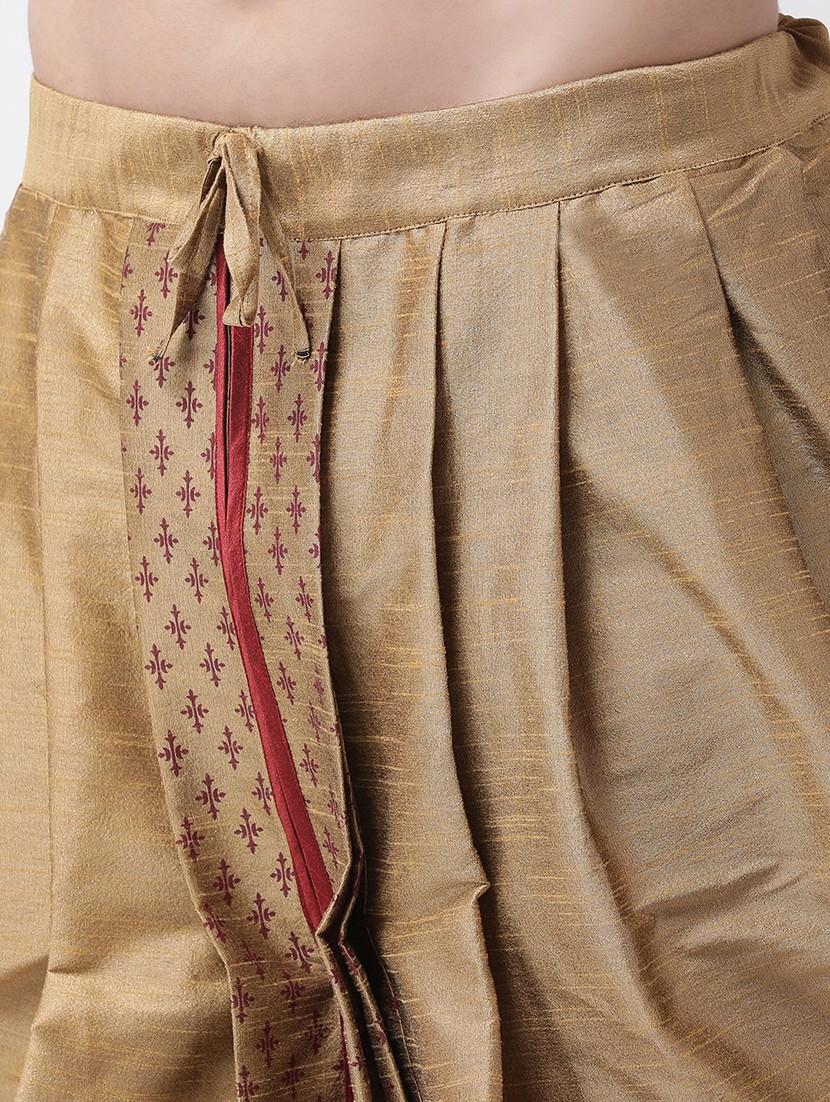 men printed silk blend dhoti - 21076212 - Standard Image - 3
