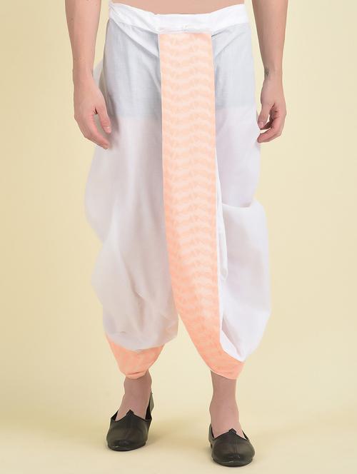 men embroidered white dhoti - 21076357 - Standard Image - 0