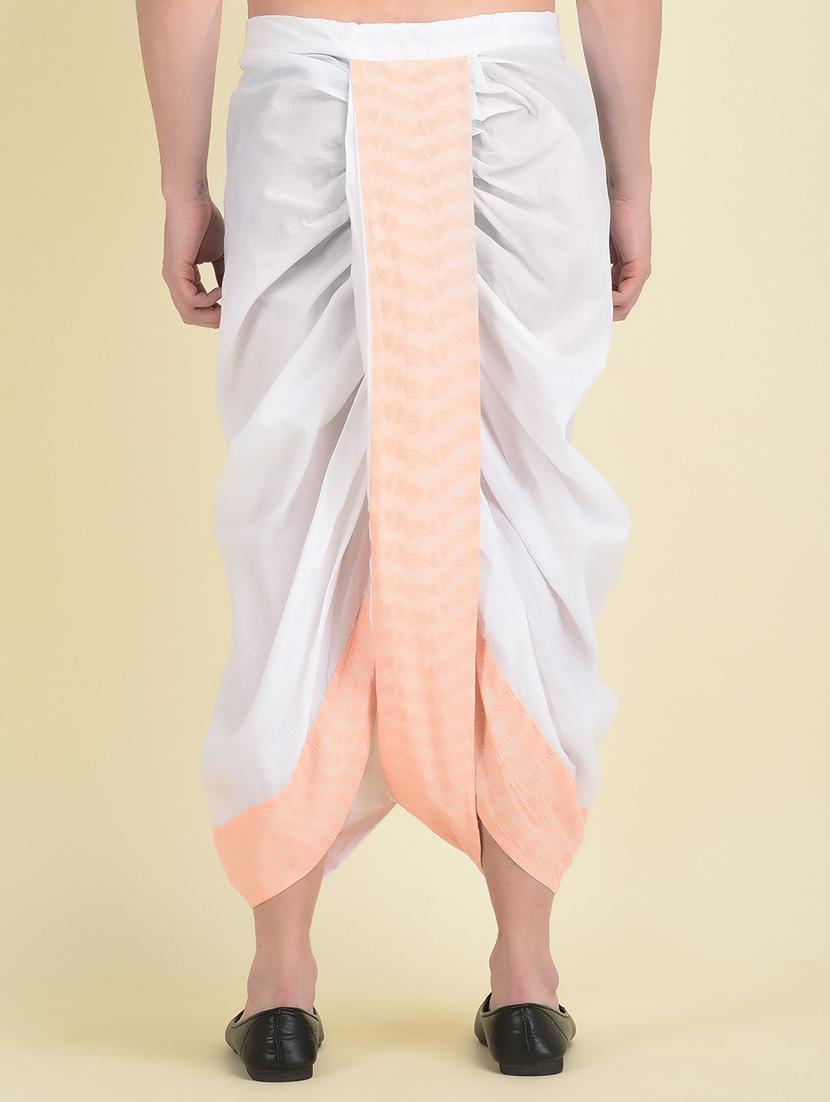 men embroidered white dhoti - 21076357 - Standard Image - 3