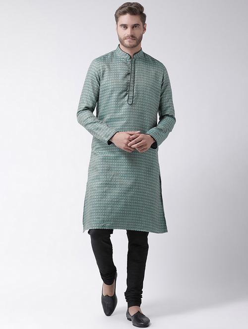 men self design kurta churidar set - 21078365 - Standard Image - 0