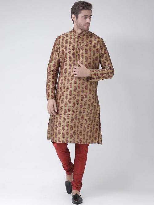 men long sleeve kurta churidar set - 21078514 - Standard Image - 0