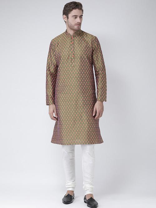 men long sleeve kurta churidar set - 21078521 - Standard Image - 0