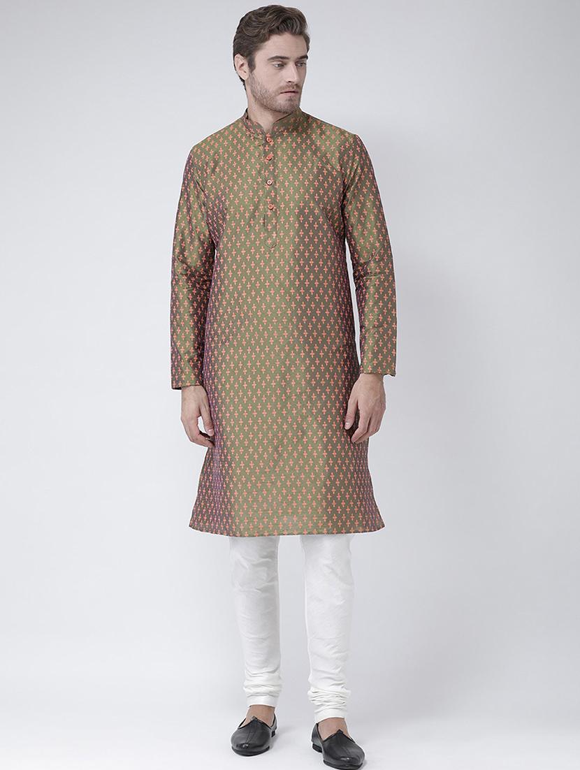 men long sleeve kurta churidar set - 21078521 - Zoom Image - 0