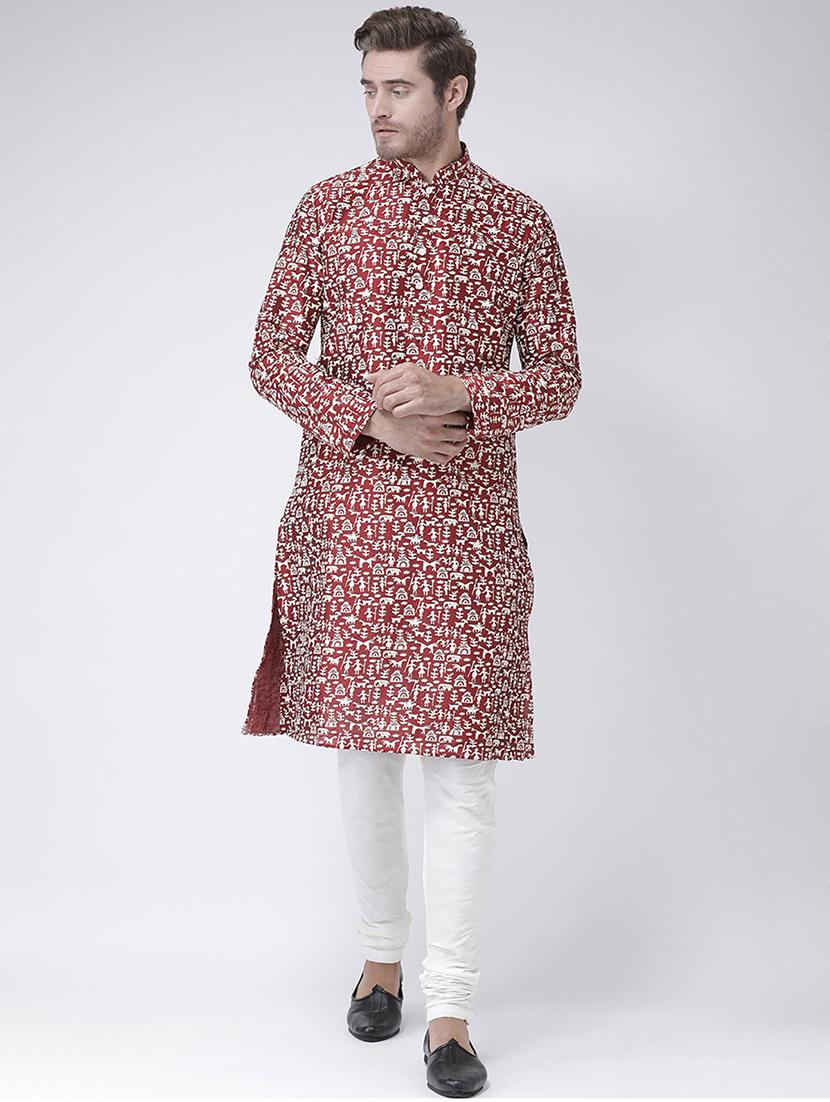 men long sleeve kurta churidar set - 21078552 - Zoom Image - 0