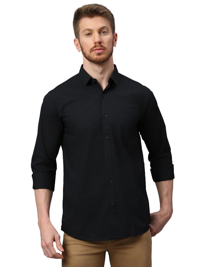 black cotton casual shirt - 21078665 - Zoom Image - 0