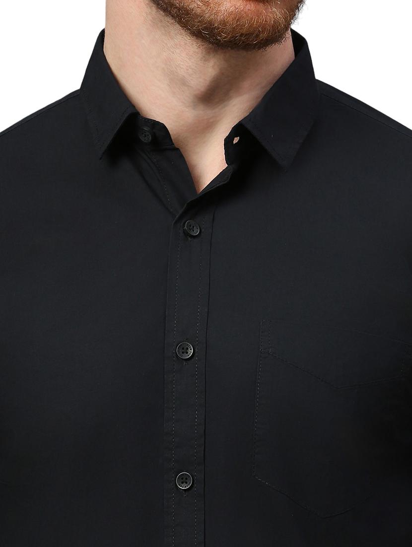 black cotton casual shirt - 21078665 - Standard Image - 5