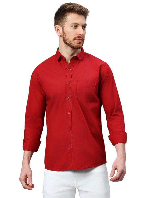 red cotton casual shirt - 21078669 - Zoom Image - 0