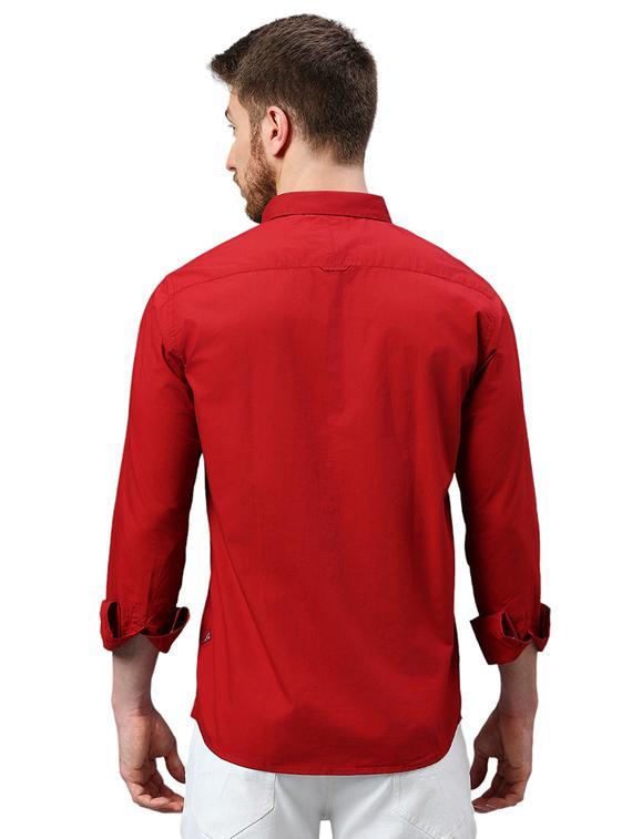 red cotton casual shirt - 21078669 - Standard Image - 3