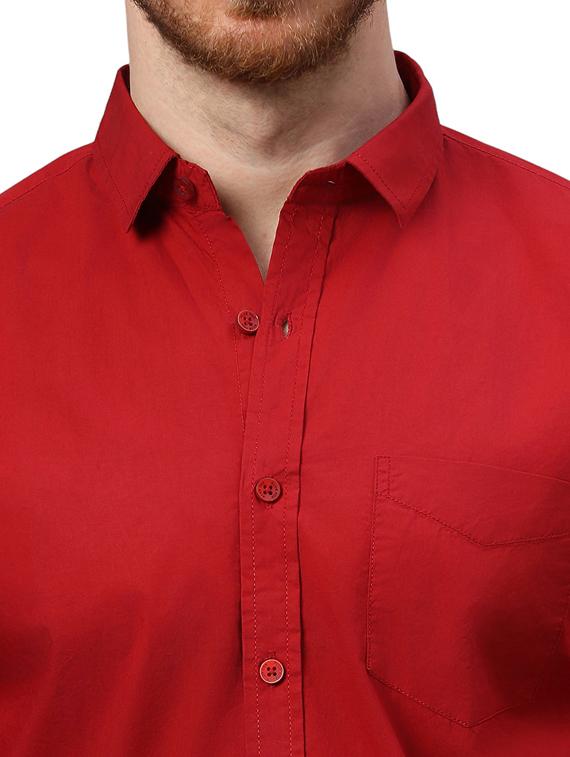red cotton casual shirt - 21078669 - Standard Image - 5